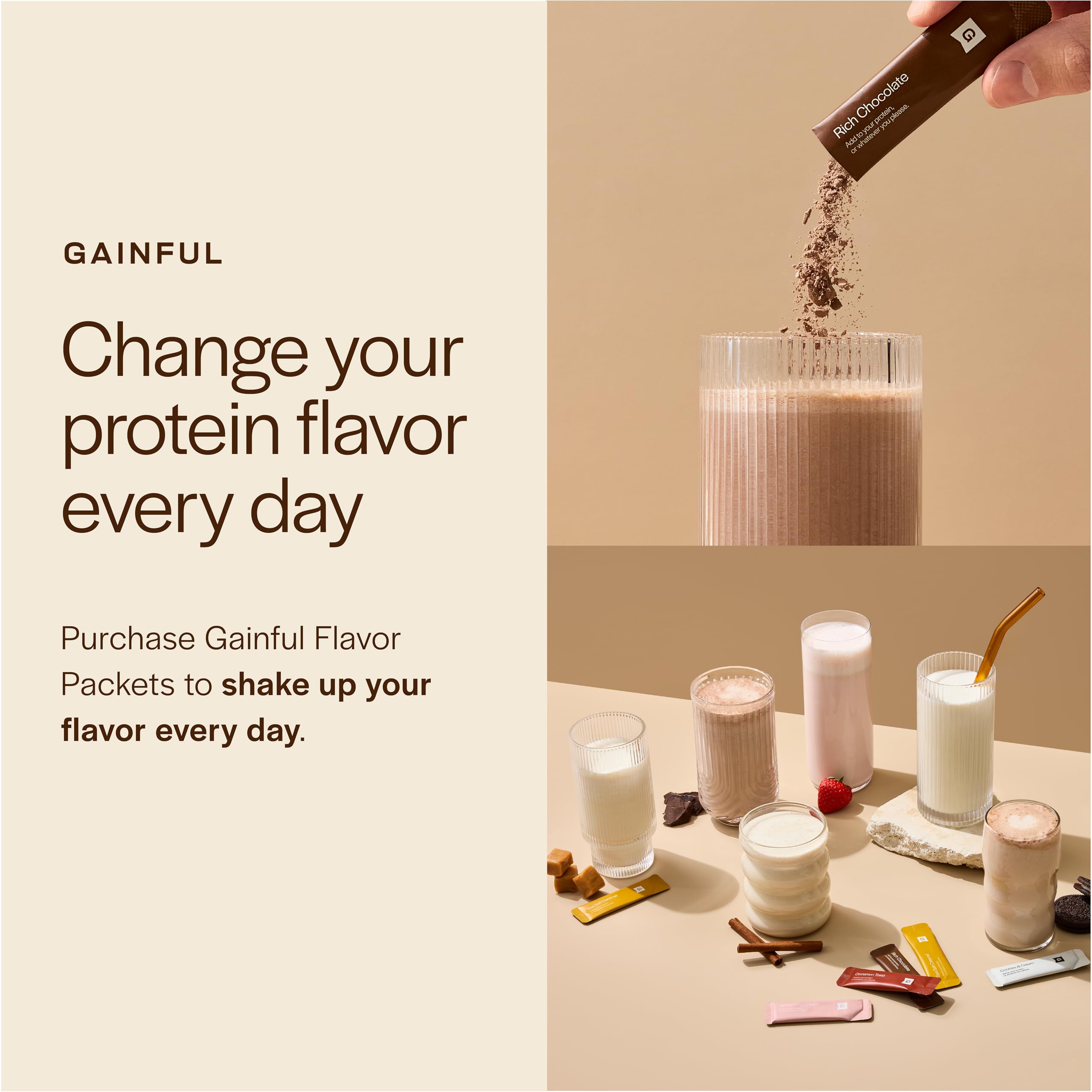 Gainful Everyday Plant Protein Powder smoothie mix, unflavored base for versatile flavor customization.