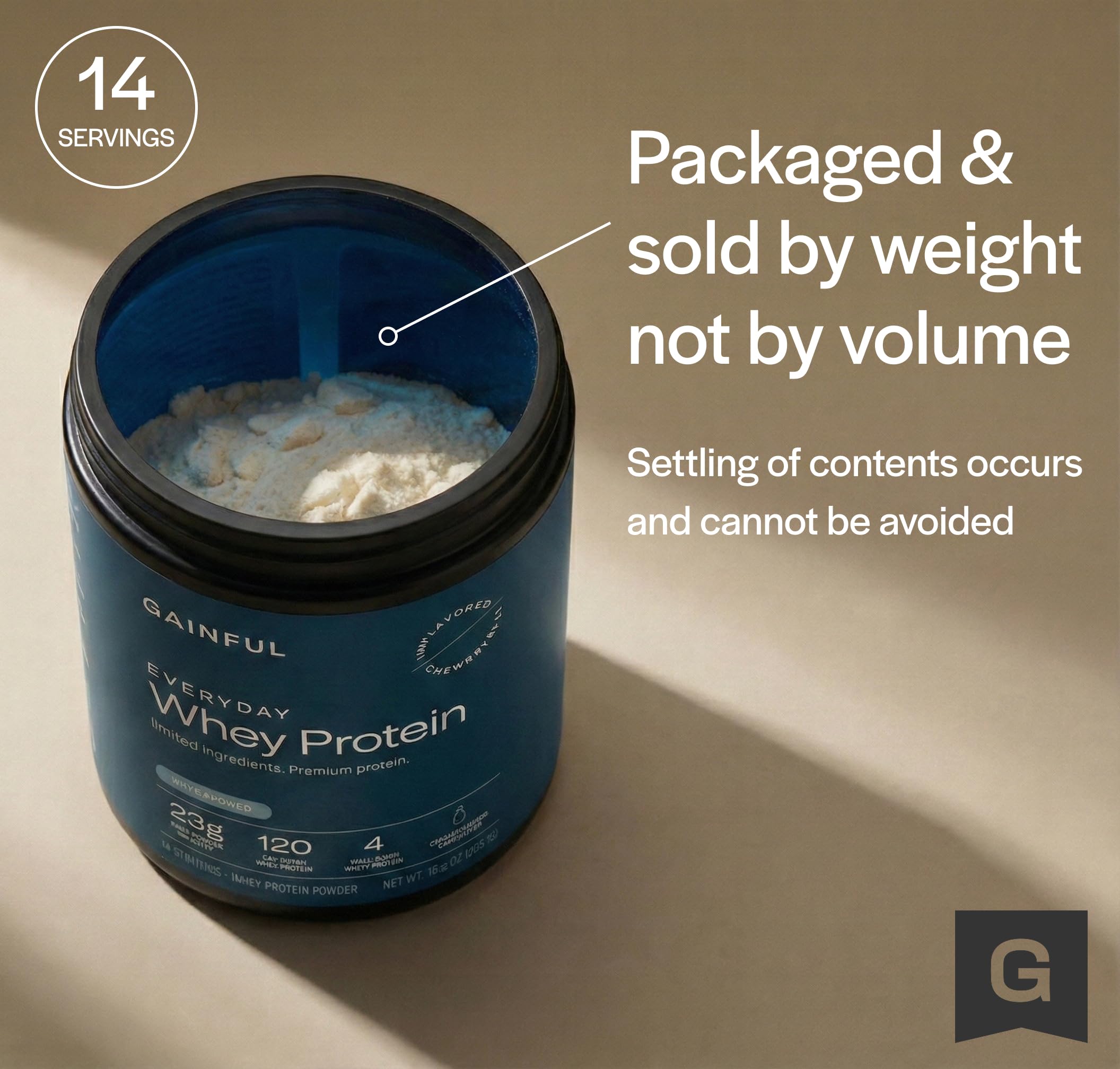 Gainful Everyday Whey unflavored powder offers versatile base