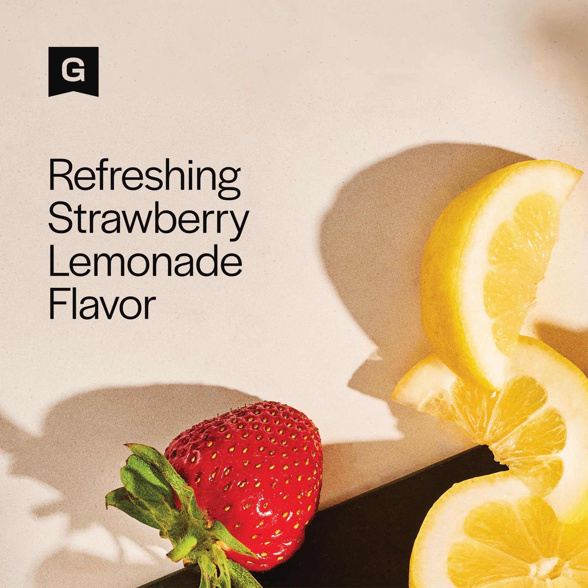 Close-up of Gainful Strawberry Lemonade label on packaging.