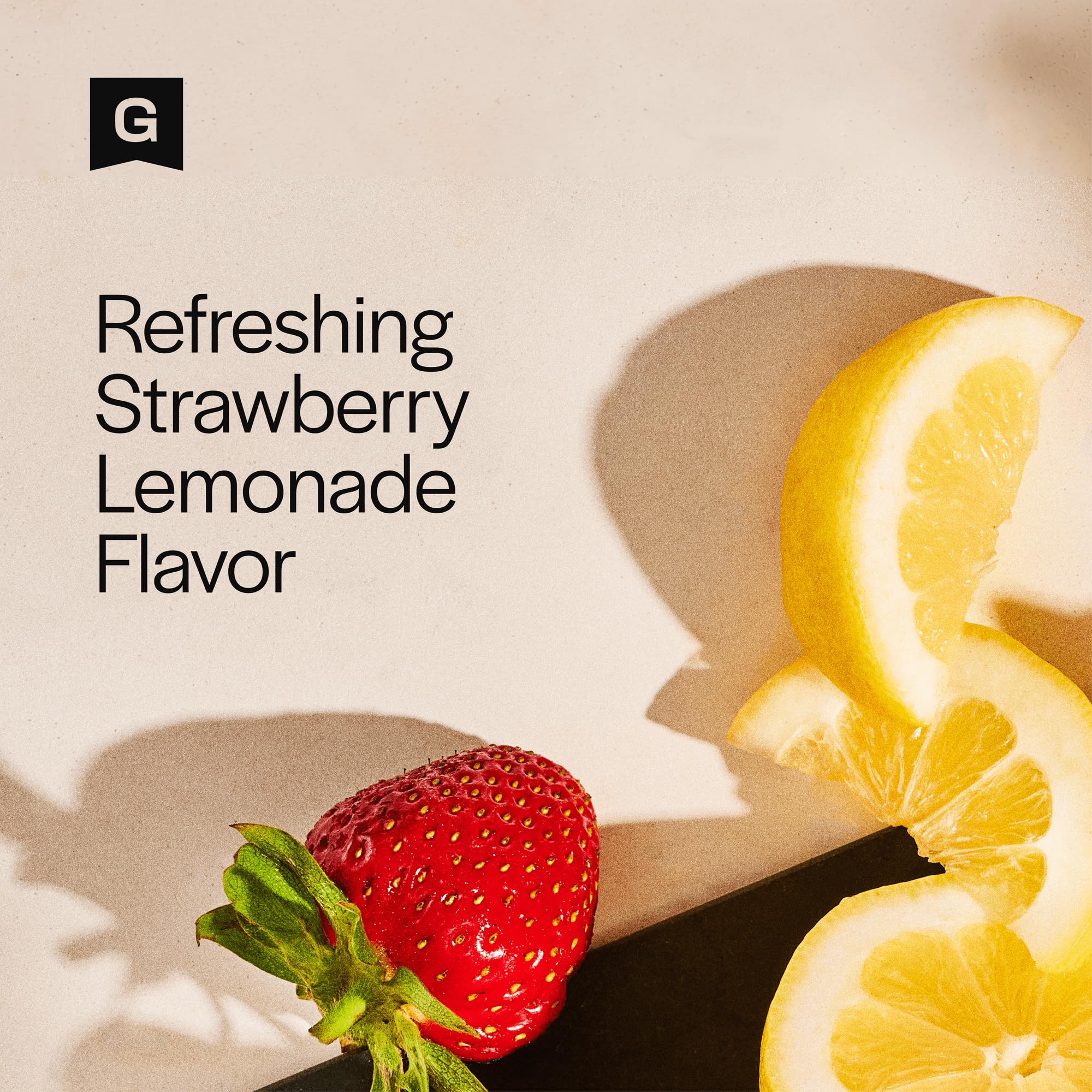 Gainful hydration packets dissolving in water with strawberry lemonade flavor.