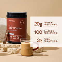 Gainful Lean Plant Protein Powder organic fiber symbol close-up for fullness