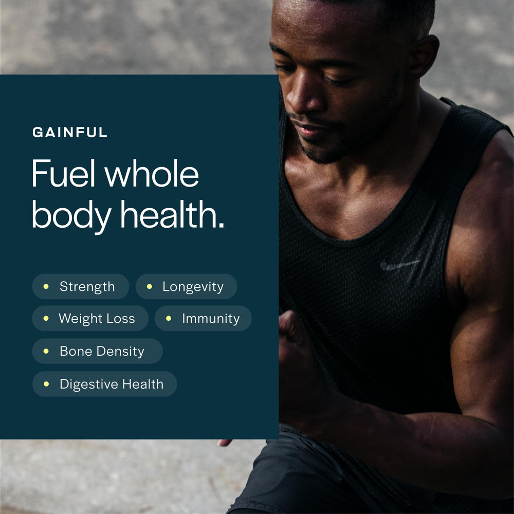 Gainful Performance Whey Protein Powder label closeup confirms no artificial ingredients