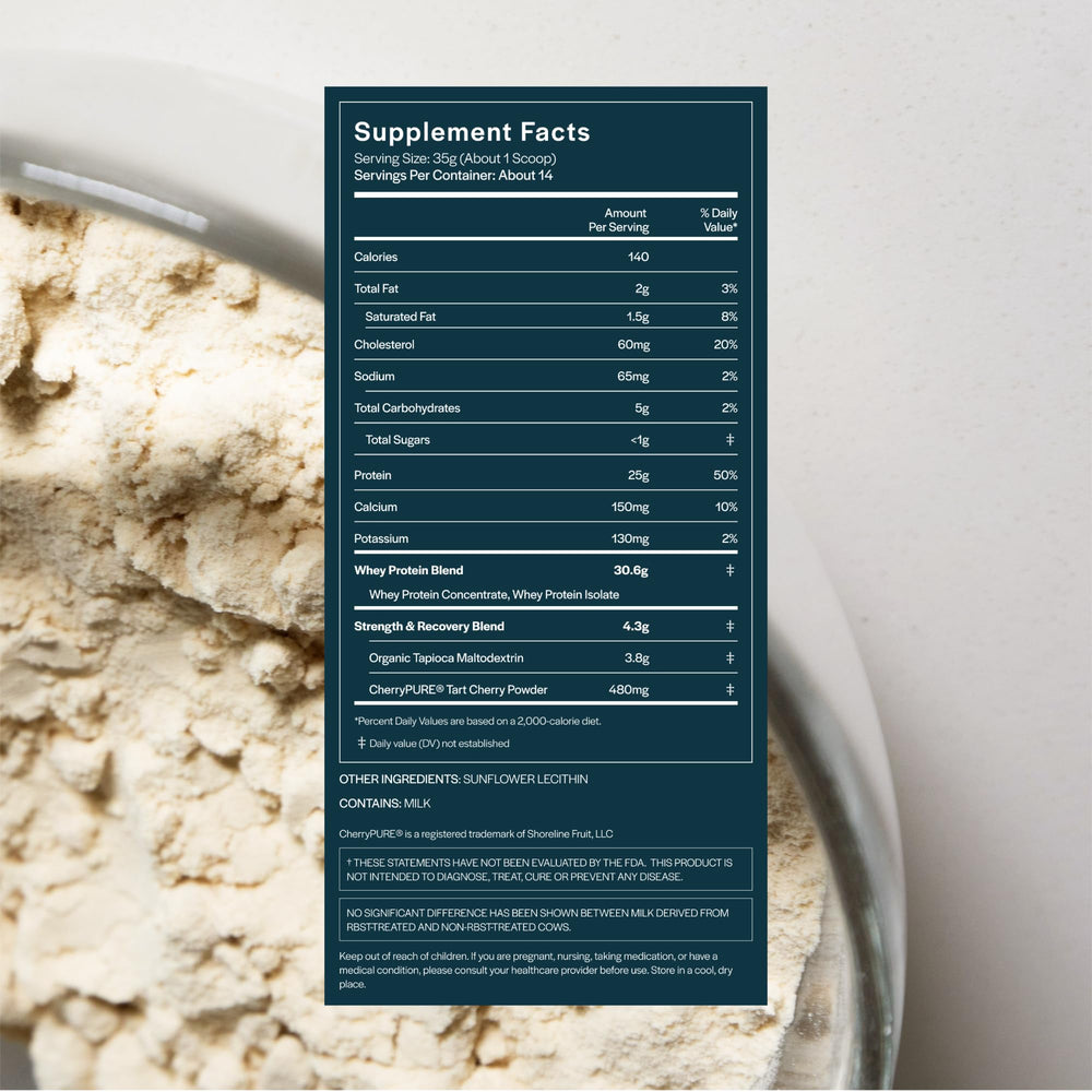 Gainful Performance Whey Protein Powder scoop measuring 25g serving for post-workout recovery