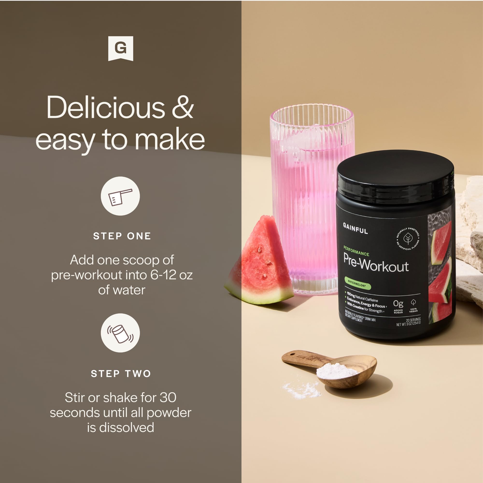 Gainful watermelon aroma suggests refreshing taste during a workout