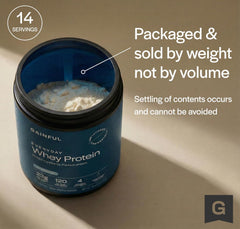 Gainful Whey Protein Isolate in shaker for smooth, unflavored shakes.