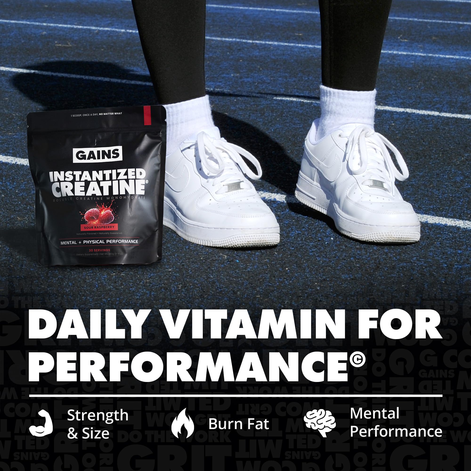 Gains in Bulk Instantized Creatine in water shows fast mix and hydration