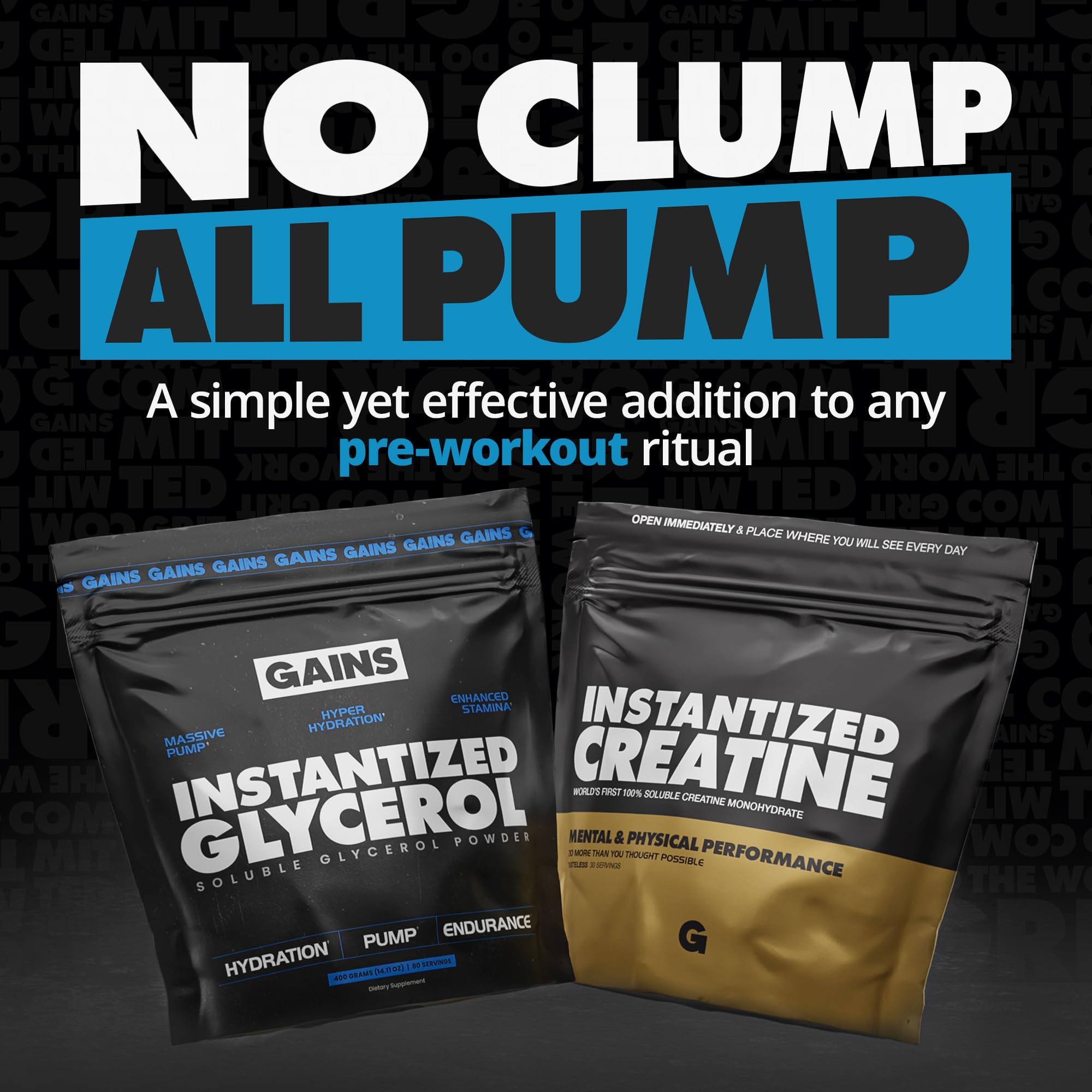 Gains in Bulk packaging with pump-focused workout visual