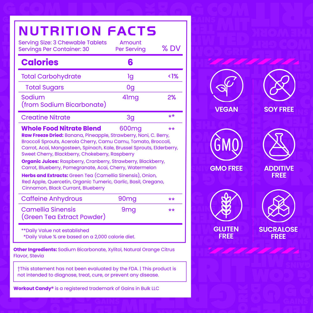 Gains in Bulk Sour Fruit flavor close-up invites pre-workout ritual