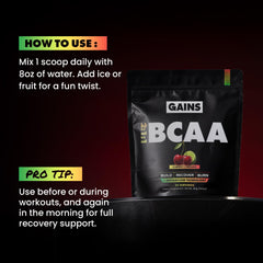 Gains in Bulk BCAAs vegan formula is keratin-free for ethical supplementation