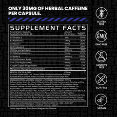 Gains in Bulk Elevated Nootropic packaging highlights plant enzymes aiding digestion.