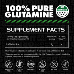 GAINS IN BULK L-Glutamine powder in a shaker bottle for a post-workout shake