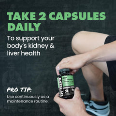 Gains in Bulk Liv Clean bottle pour showing convenient dosing.
