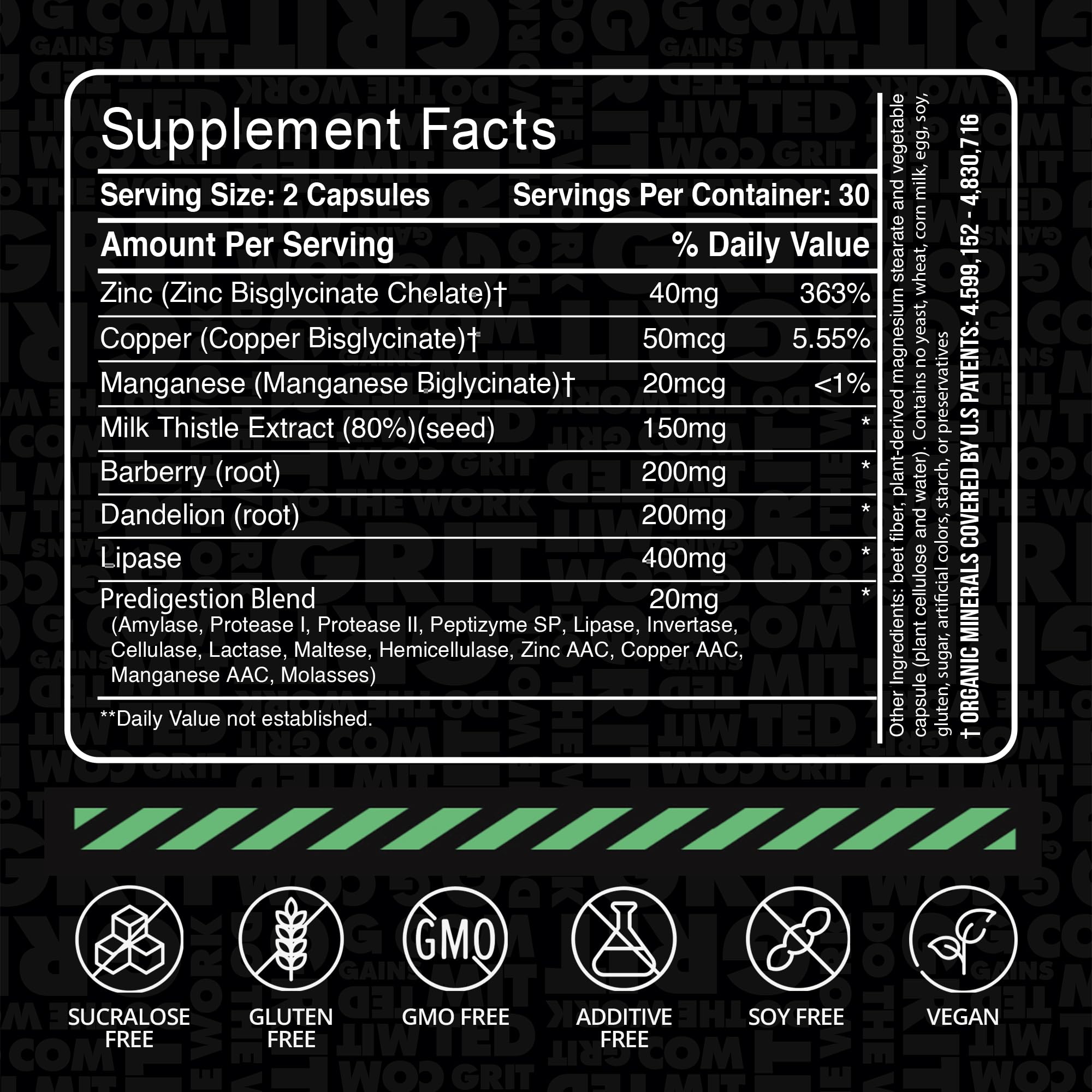 Gains in Bulk Liv Clean digestive enzymes aiding nutrient absorption.