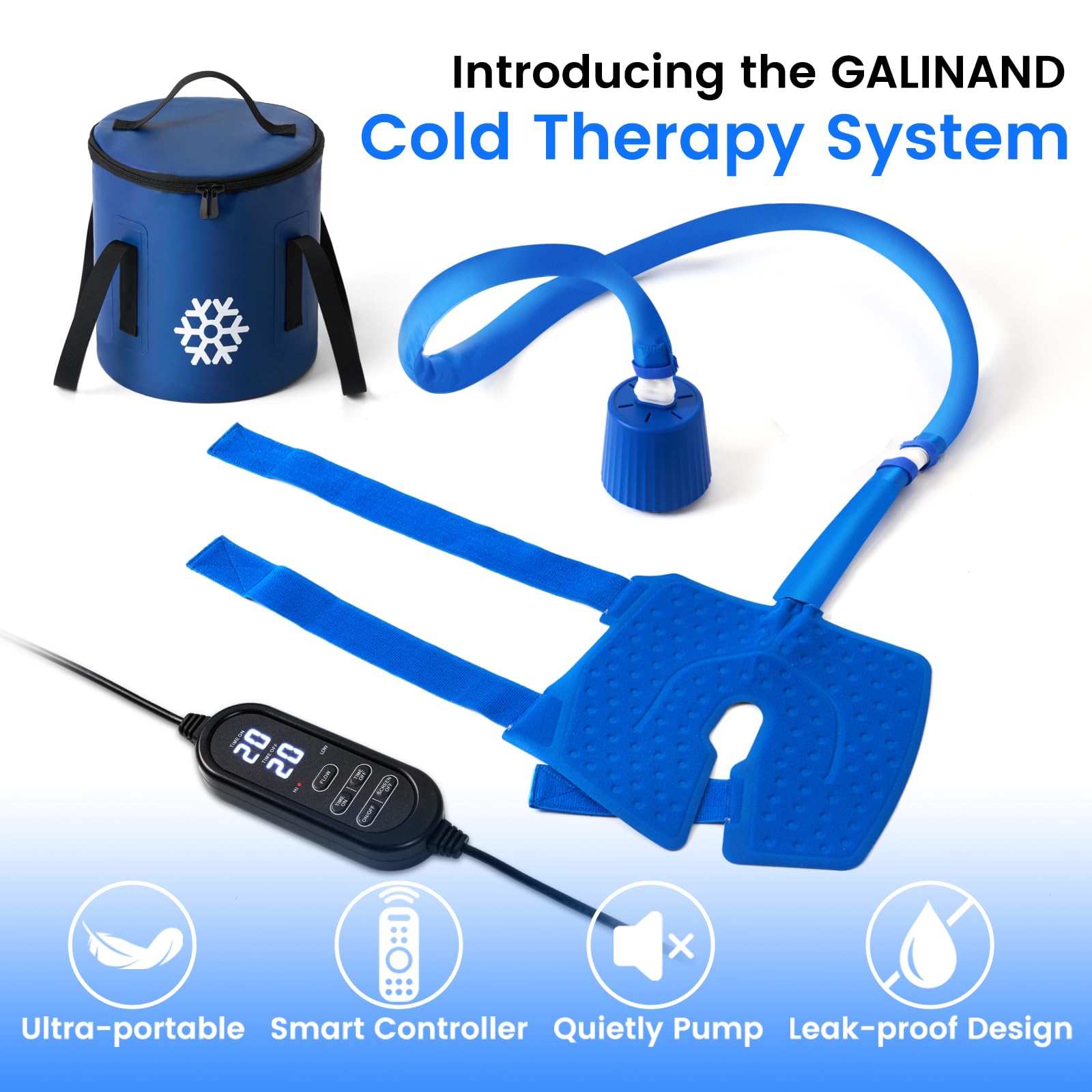 GALINAND detachable pump shown for quick setup and cleaning