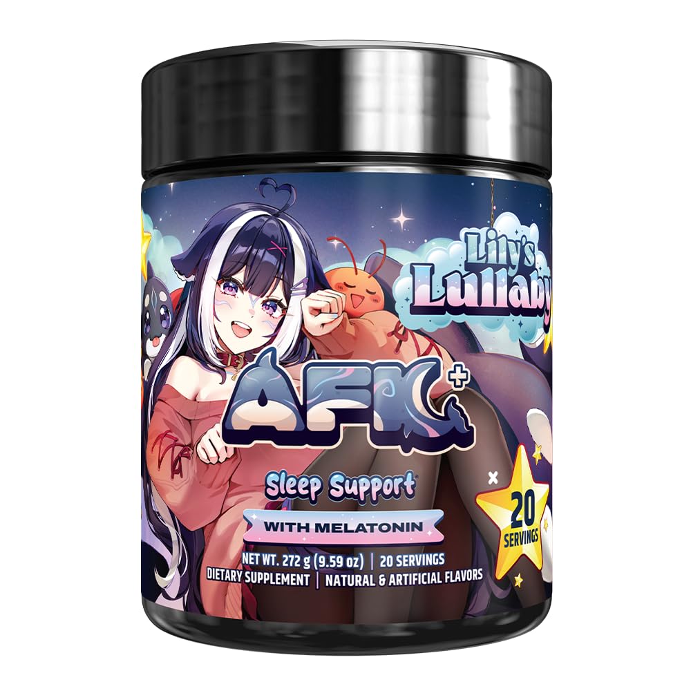Gamer Supps AFK+ Lily's Lullaby packaging shows keto-friendly sleep support