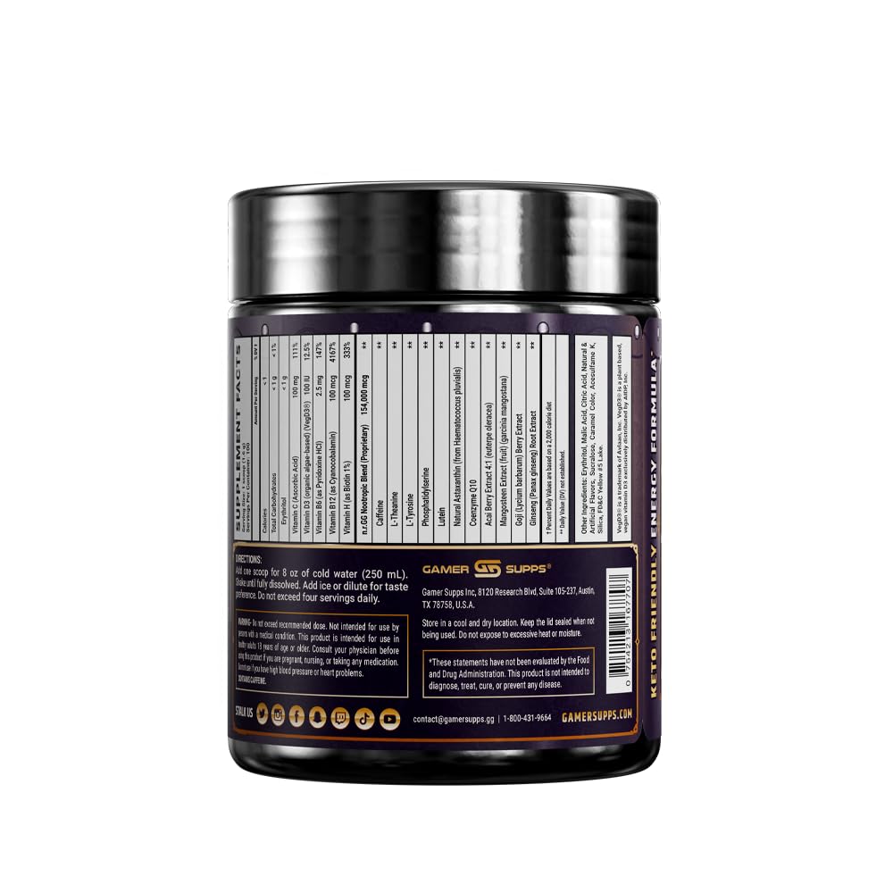 Gamer Supps GG Crusaderade mango tea tub on desk during a gaming session.