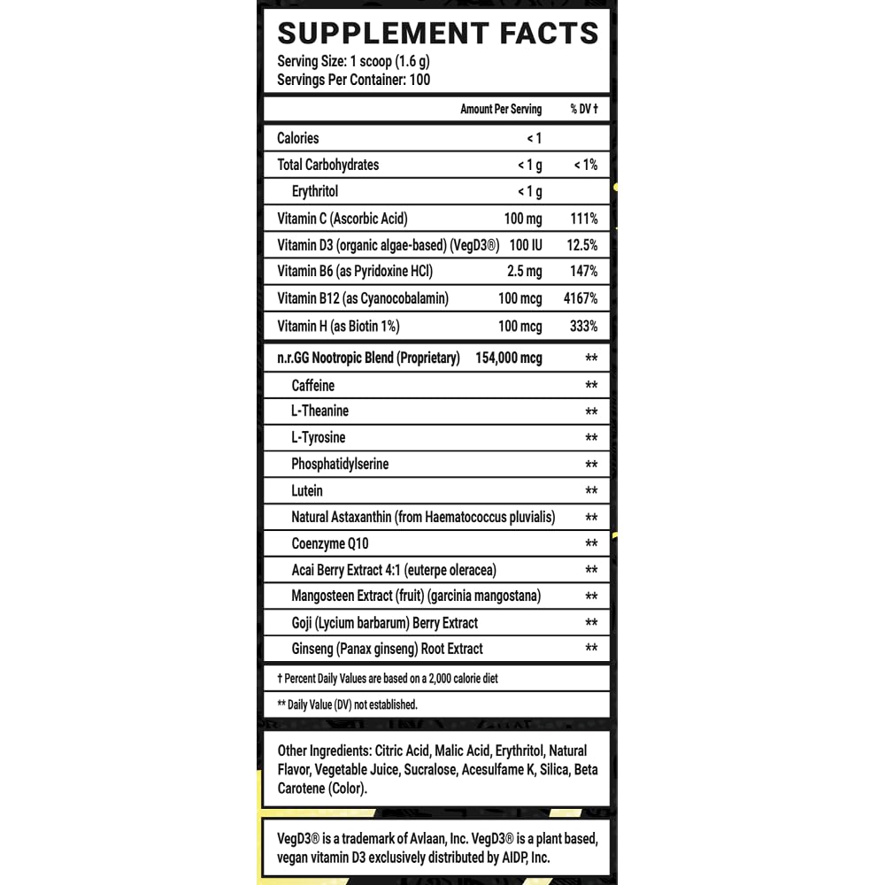 Gamersupps GG Energy Lemonade serving cup showing zero sugar and low calories