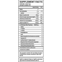 Gamer Supps GG Energy vitamin enriched tub close-up suggests daily immune-support and energy during play.