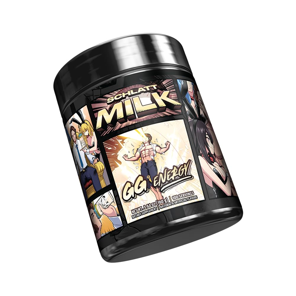 Gamer Supps GG Schlatt Milk powder dissolving in water for quick, smooth energy.