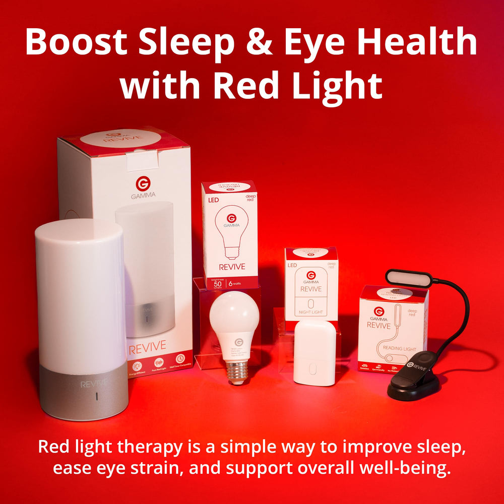Gamma Revive compact design fits bedside tables and walls.