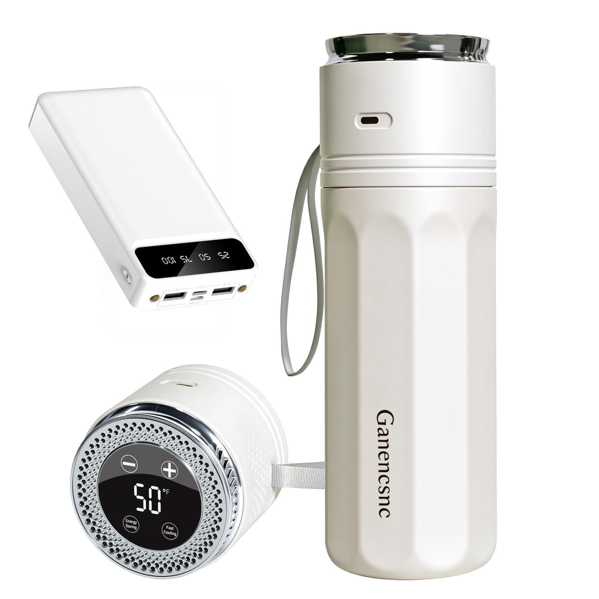 Ganencsnc electric insulin cooler travel case showing USB-C cooling for on-the-go temperature control.