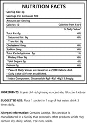 Gangwoninsam tea label shows 6-year ginseng content for informed choices.
