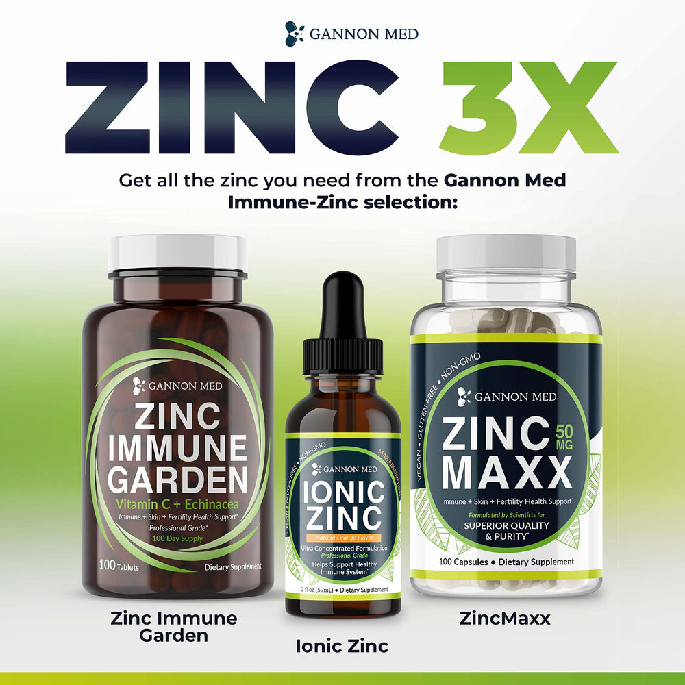 GANNON MED Zinc Maxx amber bottle signals premium quality and ingredient protection.