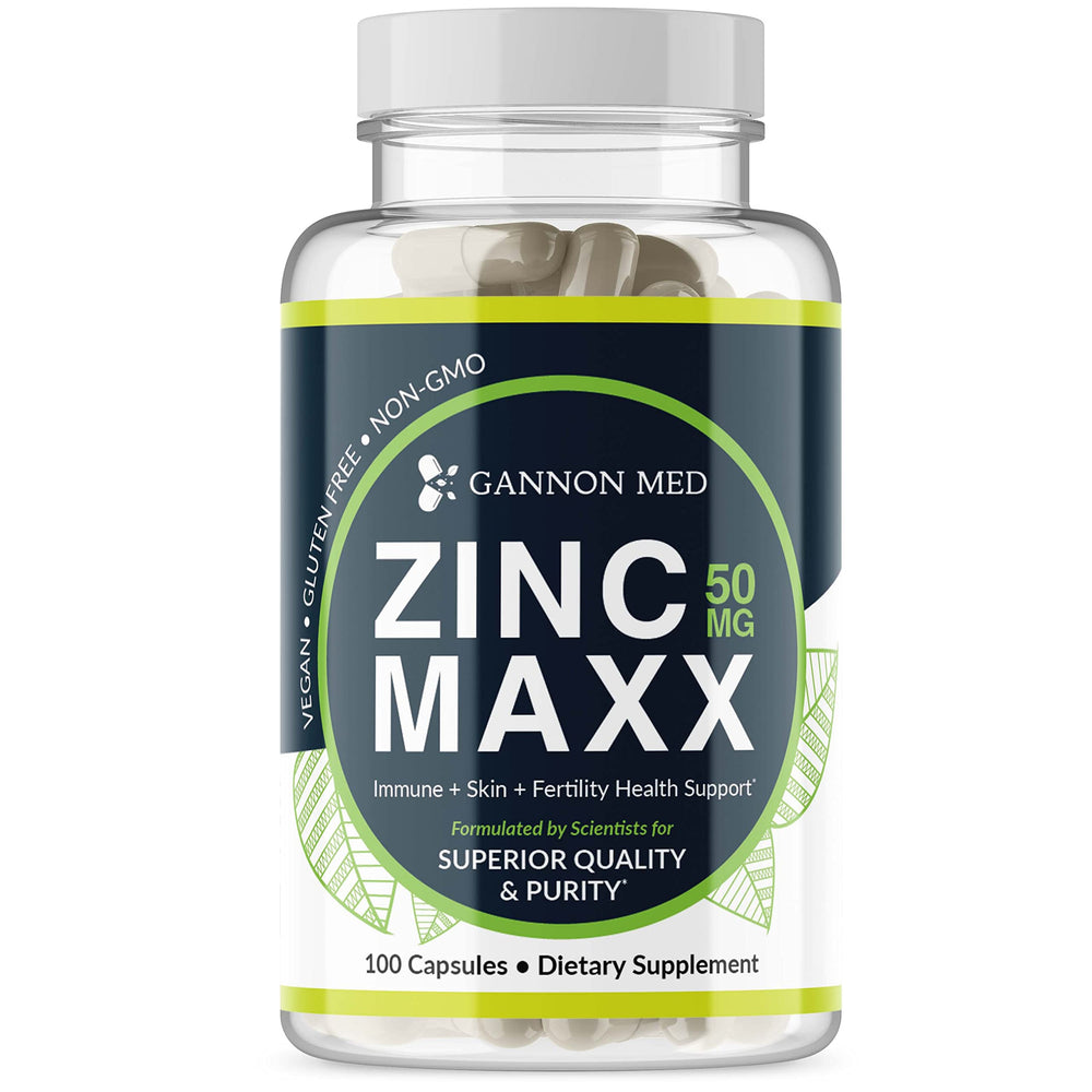 GANNON MED Zinc Maxx bottle highlights high-absorption zinc for immune support.