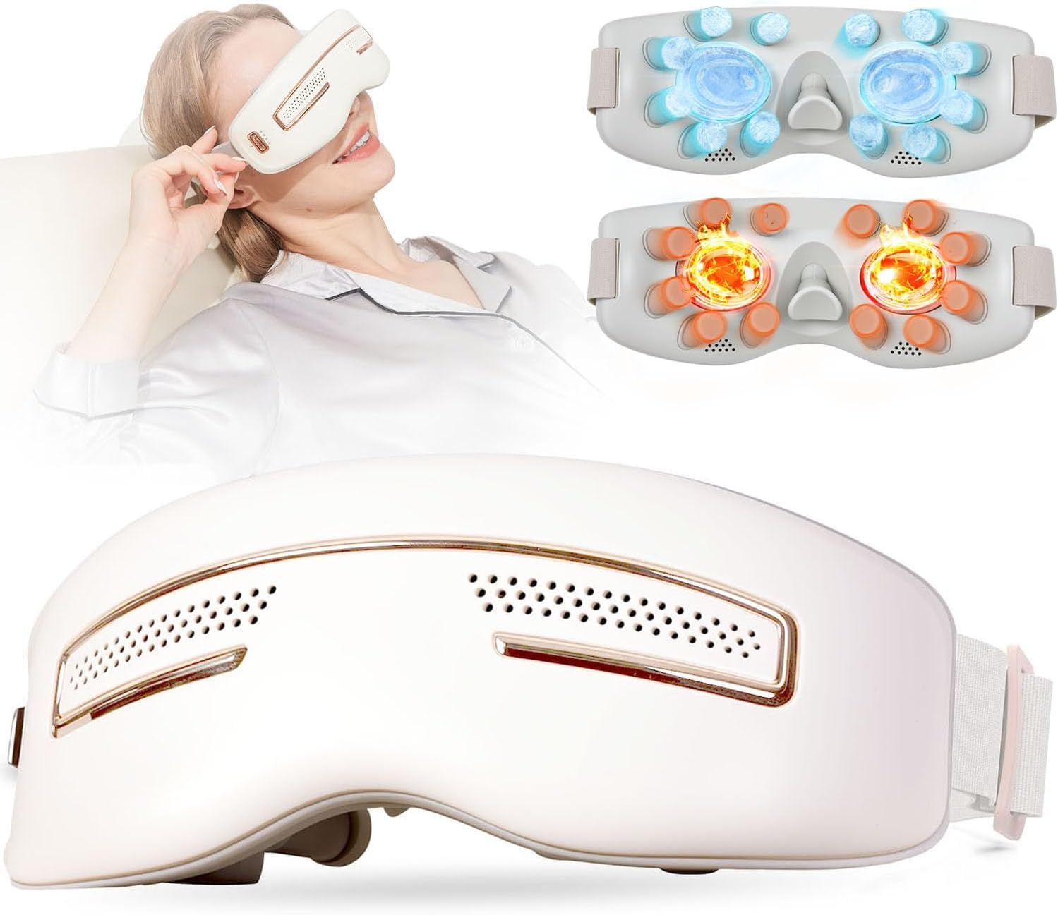Ganoel Eye Massager heat mode close-up for warm comfort after long work days