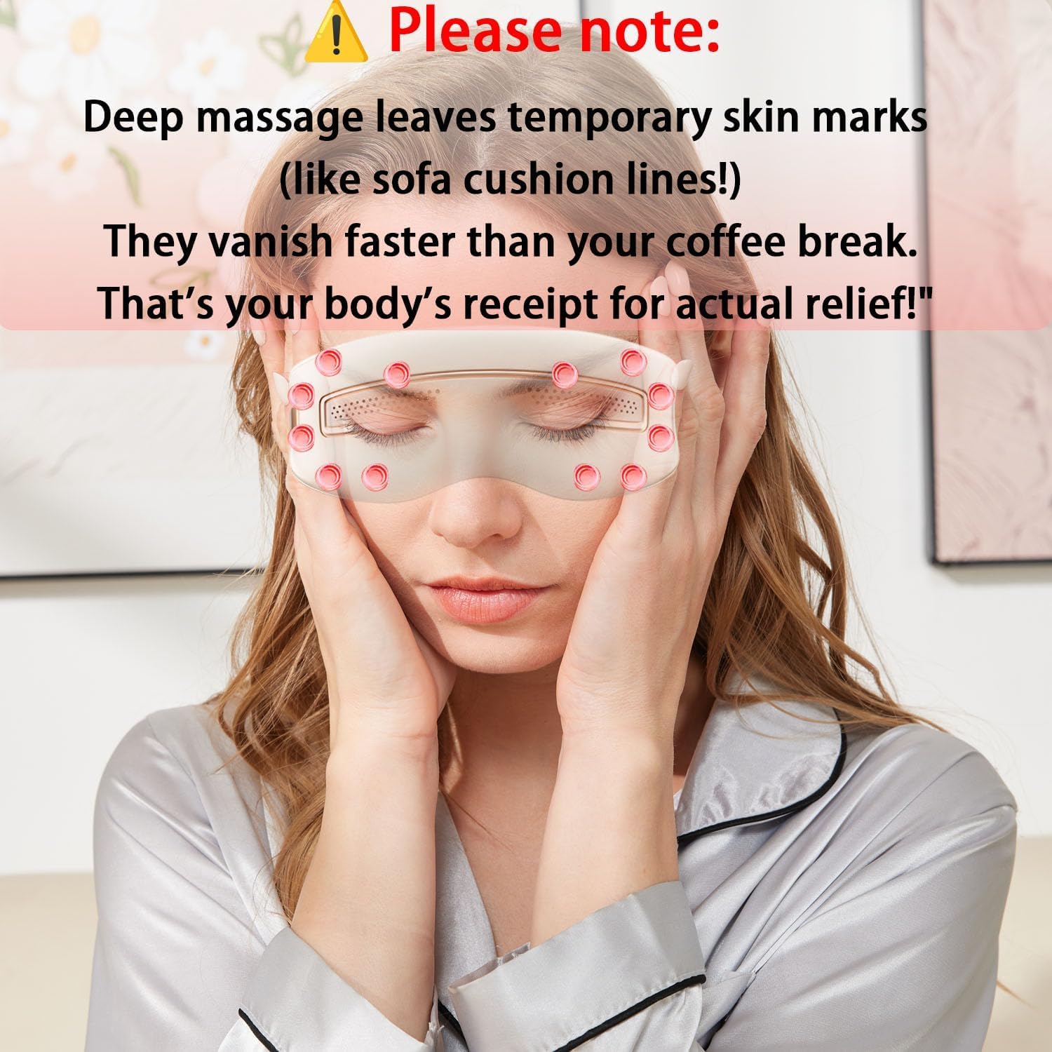 Ganoel Eye Massager nose pad design close-up for a tailored fit