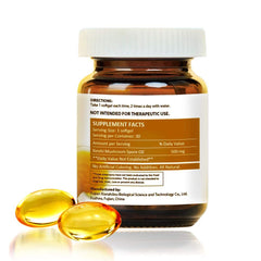 GANOHERB Reishi Spore Oil softgel capsule close-up ready for absorption.