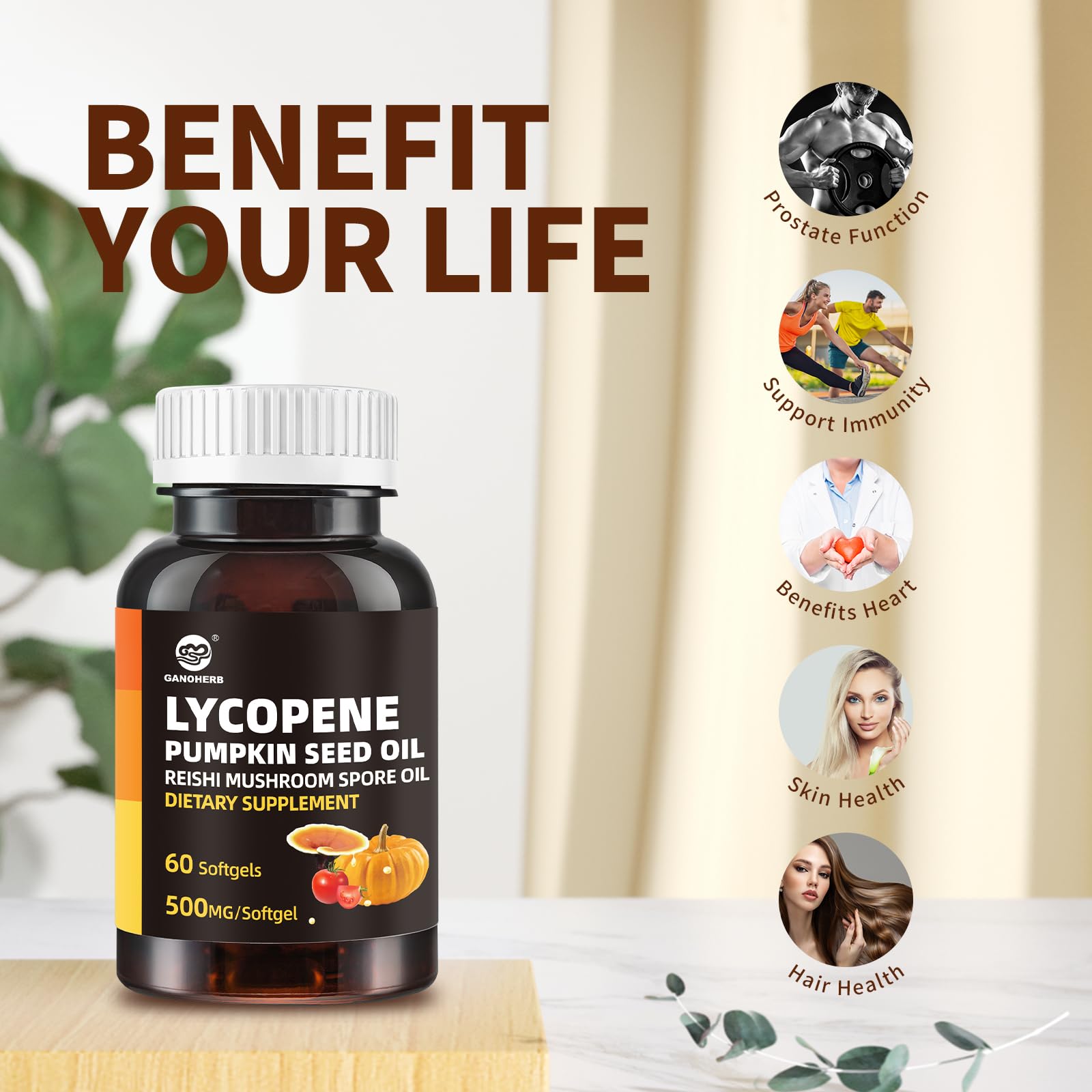 GANOHERB pumpkin seed oil capsule supports urinary health