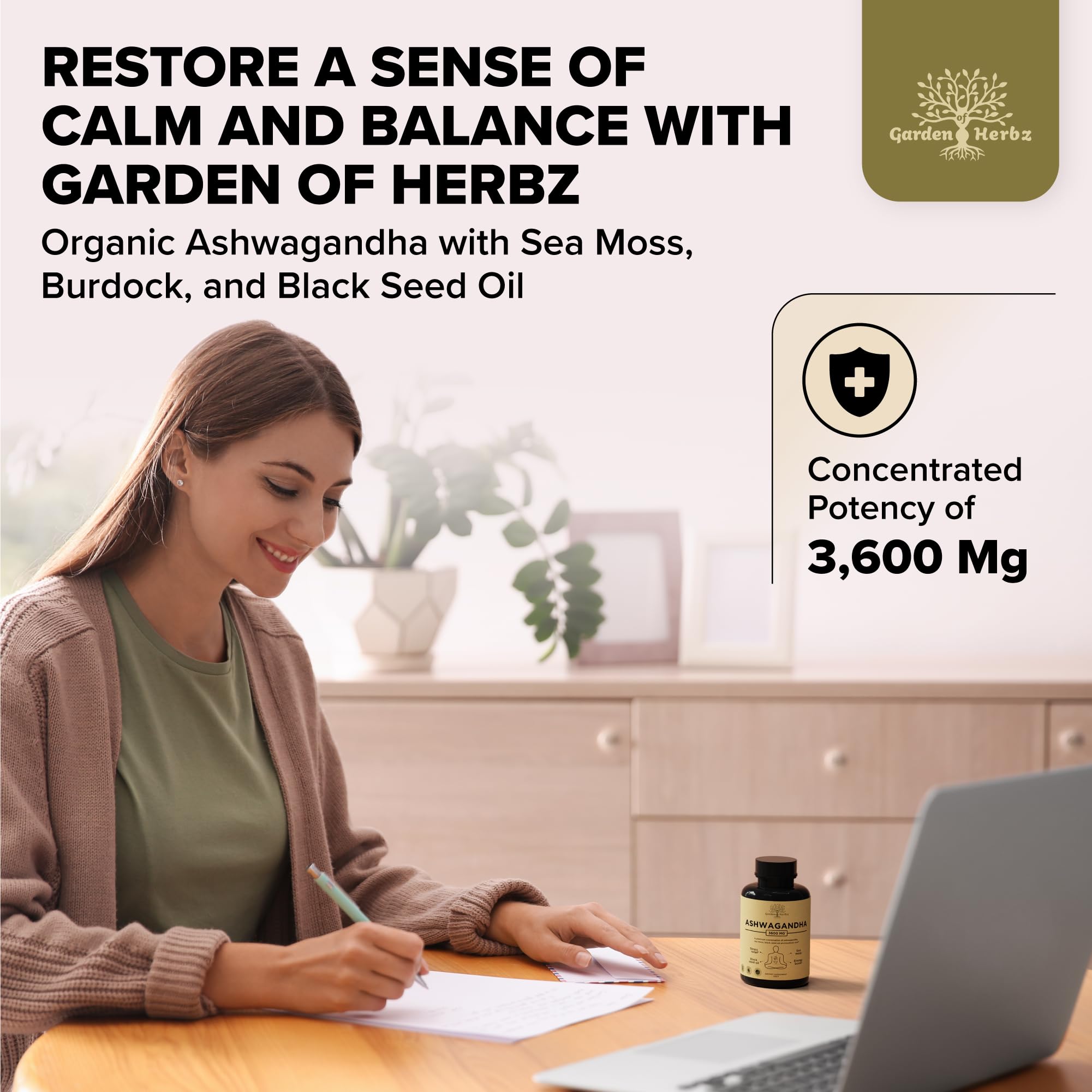 Garden of Herbz Irish sea moss bottle label shows mineral-rich blend