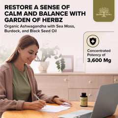 Garden of Herbz Irish sea moss bottle label shows mineral-rich blend