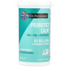Garden of Life 14-strain probiotic graphic showing gut balance.