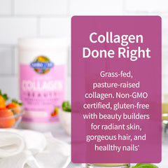 Garden of Life Bacillus coagulans probiotic bottle beside powder mix.