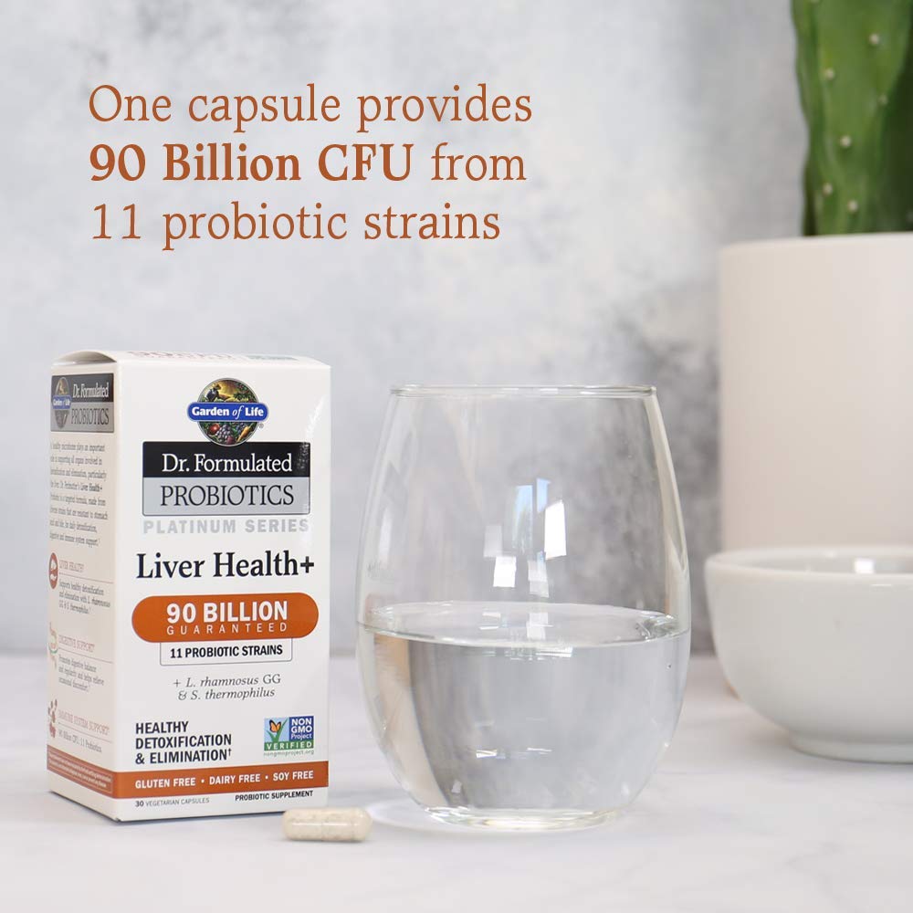 Garden of Life capsules with water illustrate convenient daily use.