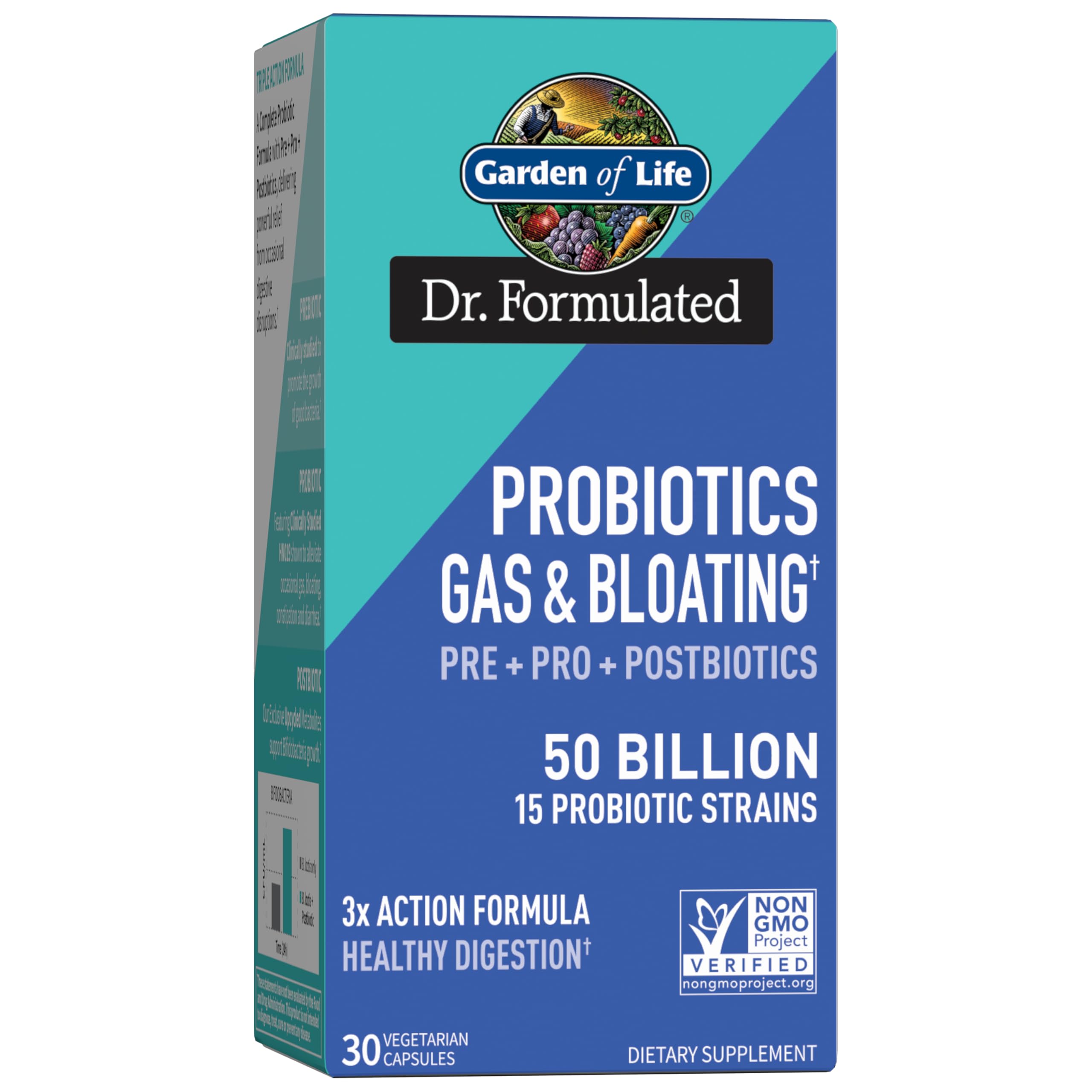 Garden of Life Dr. Formulated 3in1 bottle for daily digestive support