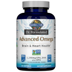 Garden of Life Dr. Formulated Advanced Omega Fish Oil lemon bottle delivers high-potency EPA and DHA.