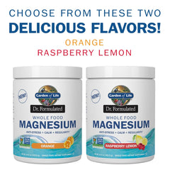 Garden of Life bottle label celebrates Raspberry Lemon flavor and natural taste.