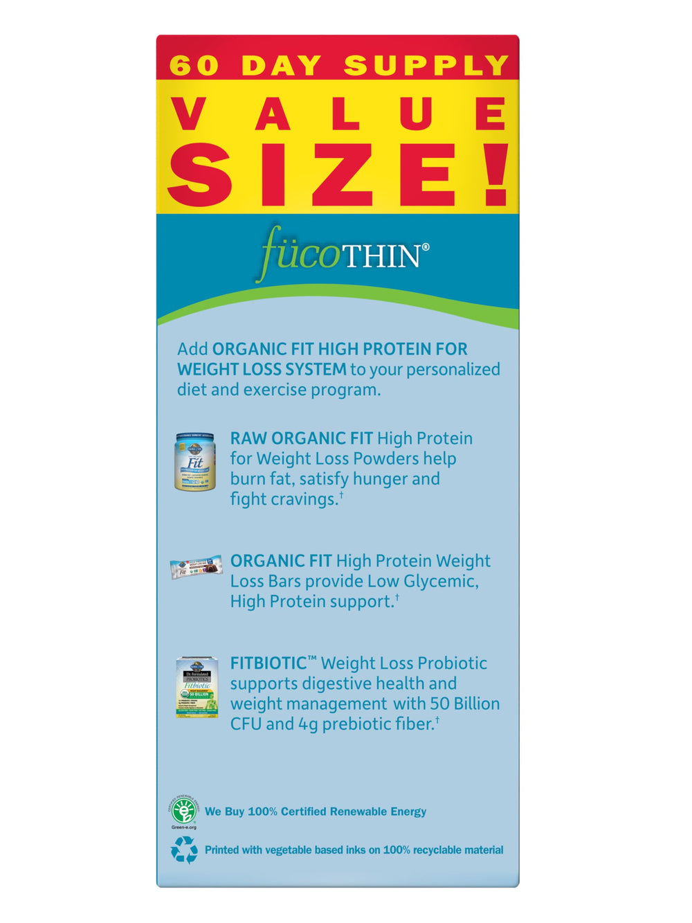 Garden of Life fucoThin details page highlighting the 200 mg Xanthigen per softgel.