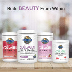 Blueberry Acai flavored collagen powder used in a glass of water