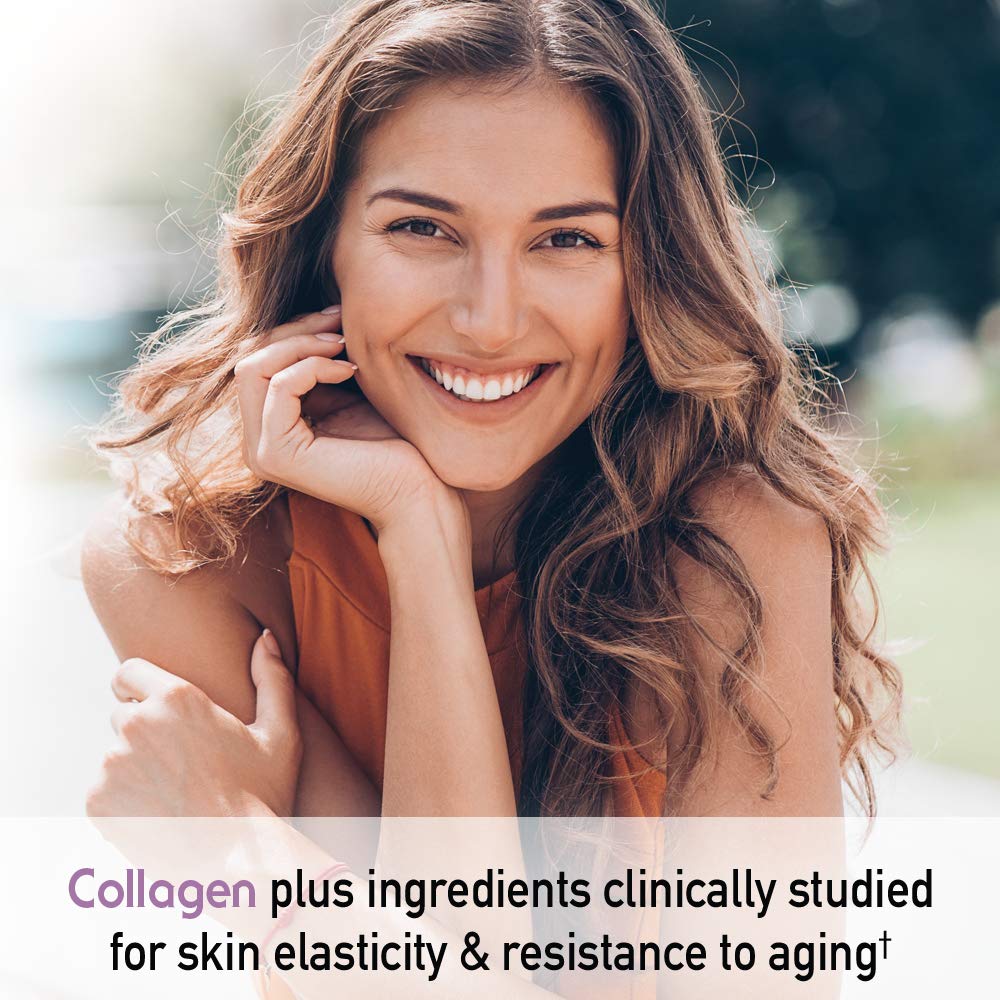 Garden of Life collagen powder being added to a smoothie for a convenient beauty drink