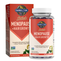 Garden of Life Herbals menopause softgel berry bottle front showing daily support