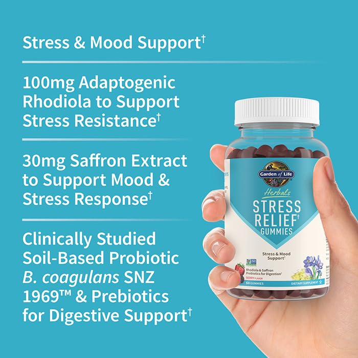 Garden of Life Herbals Stress Relief Gummies probiotic and prebiotic blend for digestion