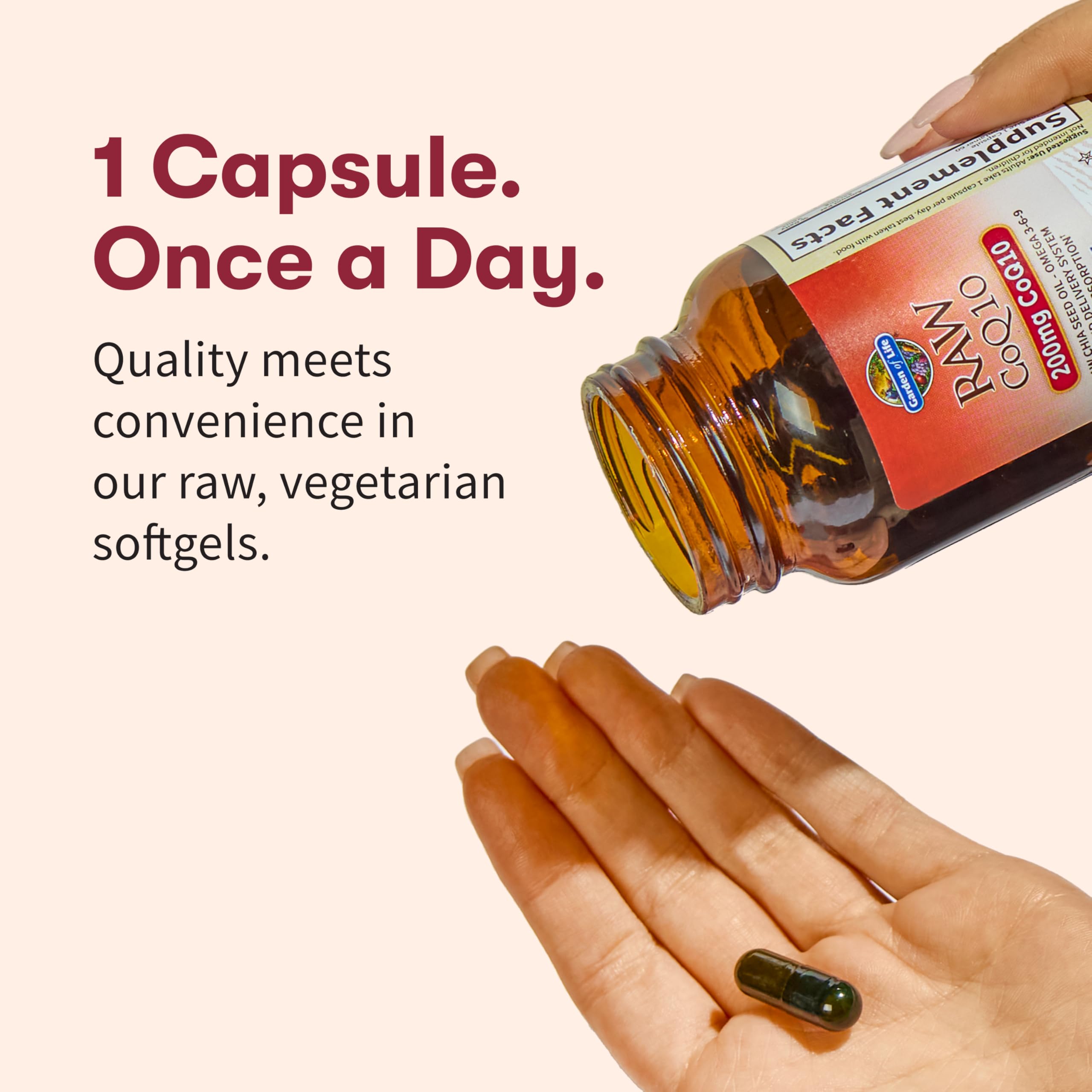 Garden of Life ingredients including probiotics and chia oil