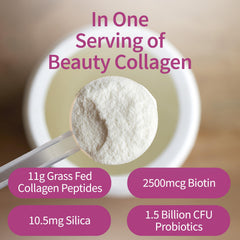 Garden of Life ingredient blend featuring vitamin C, biotin, and silica on label.