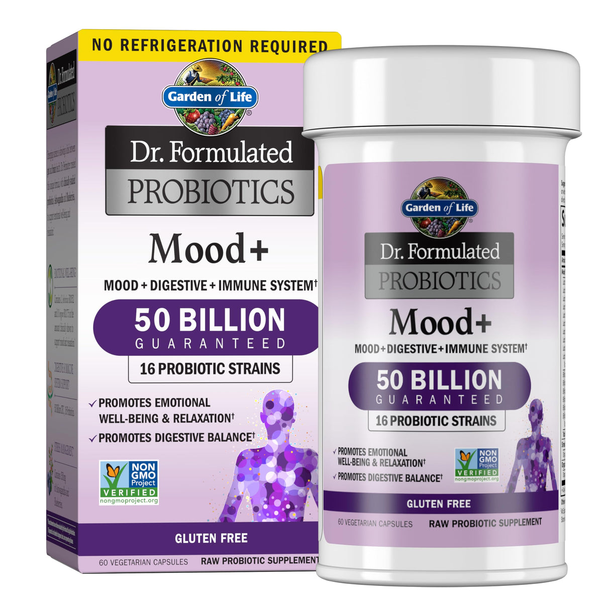 Garden of Life Mood+ bottle for daily mood and digestion support