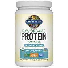 Garden of Life Organic Vegan Protein Powder bottle; high protein option for workouts.