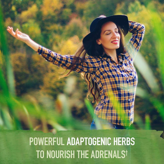 Garden of Life Organics Adrenal Daily Balance tablets close-up showing daily dosage.
